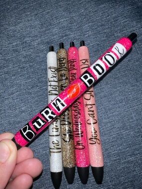 Mean Girls inspired  Glittered Papermate Inkjoy Gel Pens - ONLY set I made!